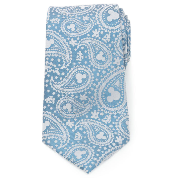 Mickey Mouse Teal Paisley Men's Tie Image 3