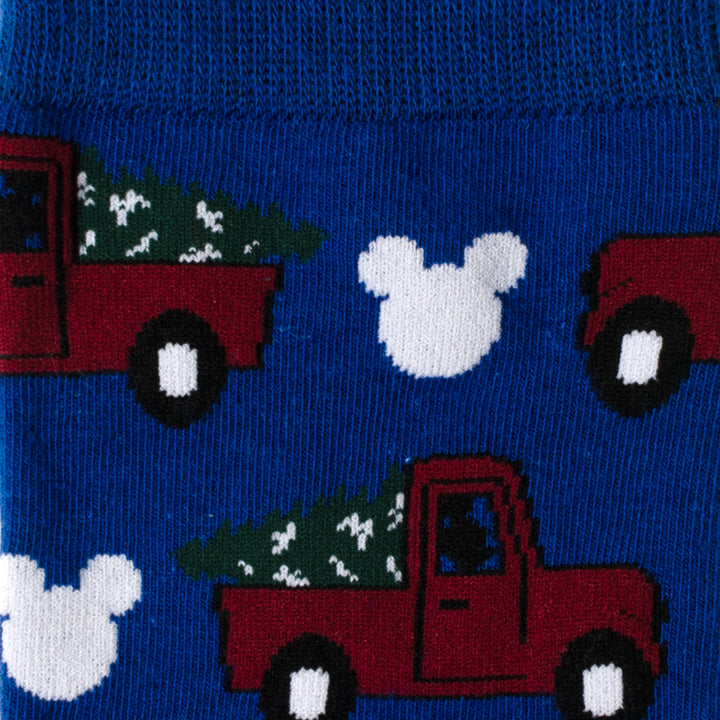 Mickey Silhouette Holiday Truck Navy Socks Image 3