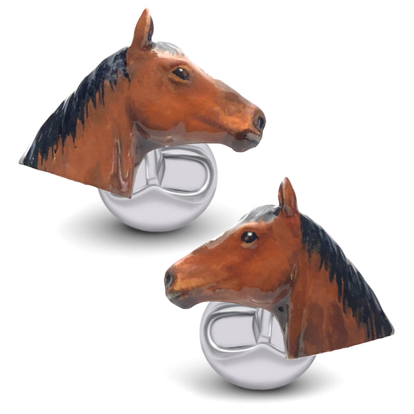 "Stewball" Horse Head Cufflinks Image 1