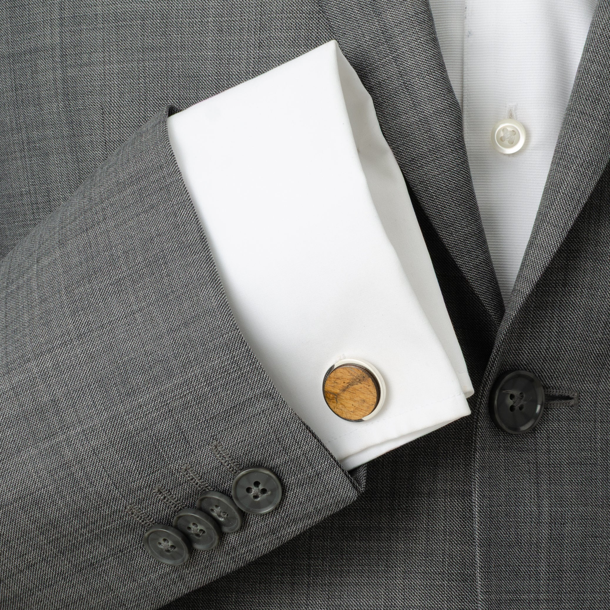 Ryman Auditorium White Oakwood Gunmetal Cufflinks