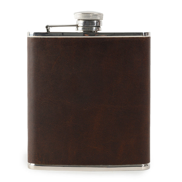 Baldwin Brown Leather-Wrapped Flask Image 1