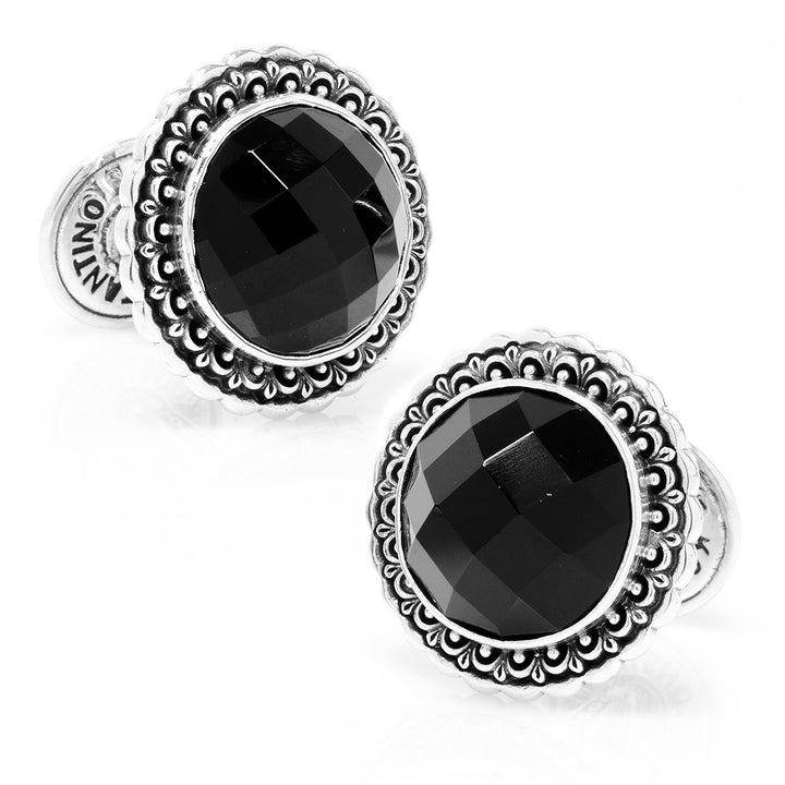 Konstantino Round Faceted Onyx Cufflinks Image 1