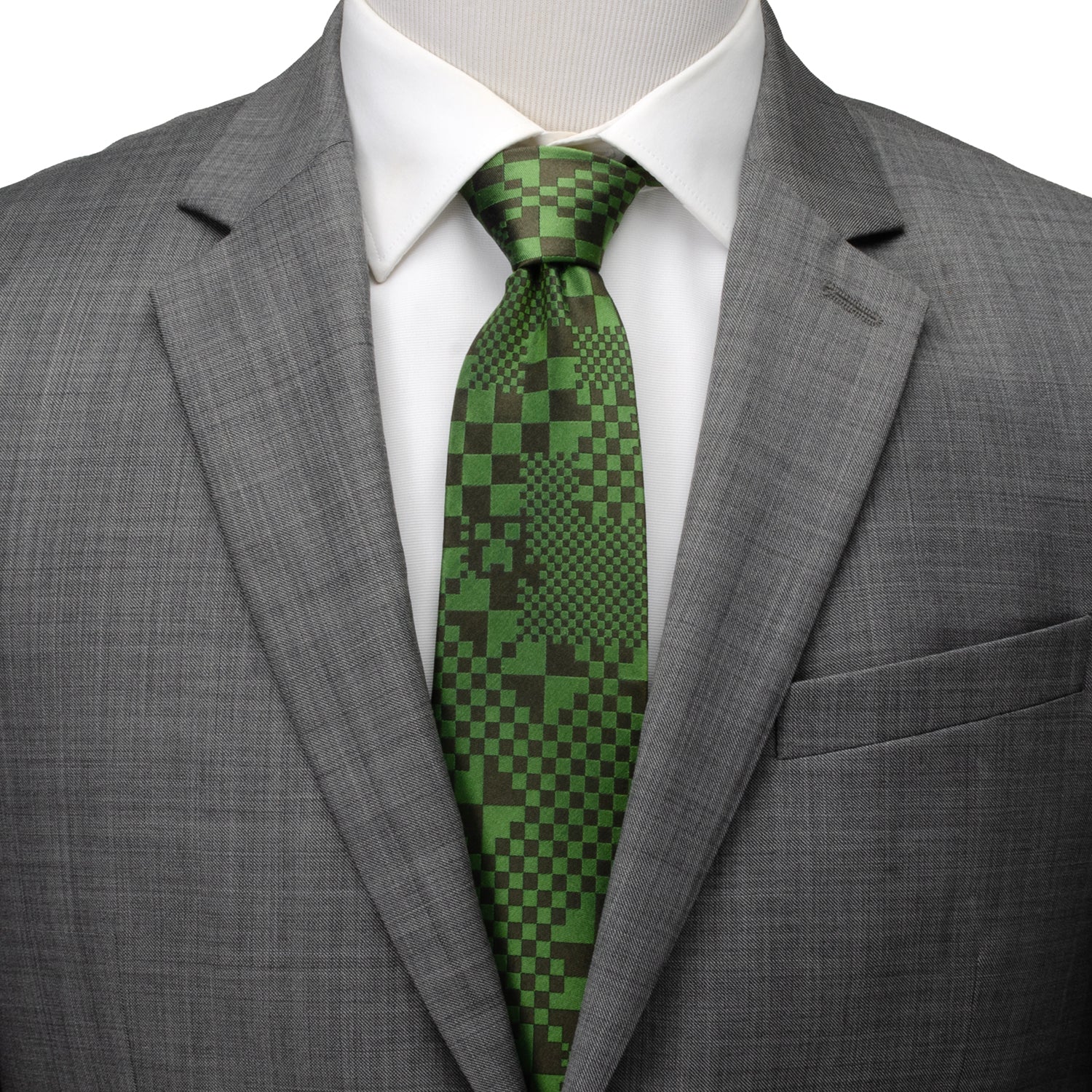 Minecraft Pixelated Creeper Green Men's Tie Image 2