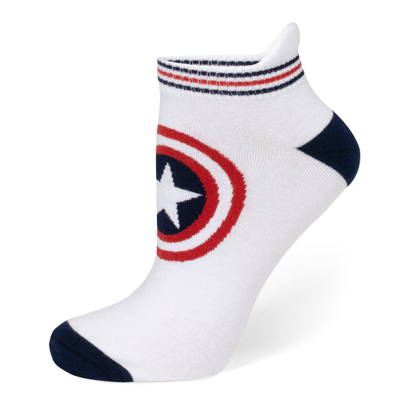 Captain America White Ankle Socks Image 1