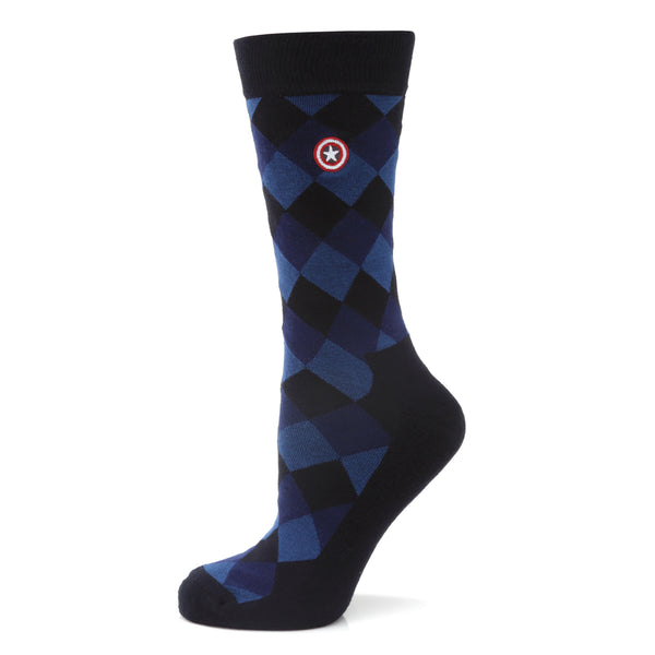 Captain America Argyle Blue Men's Socks Image 1