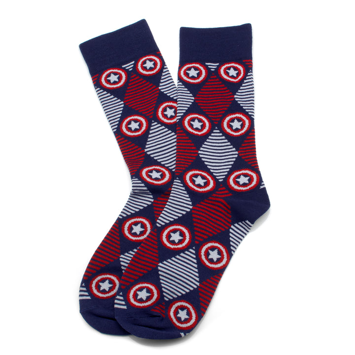 Captain America Navy Argyle Stripe Socks Image 2