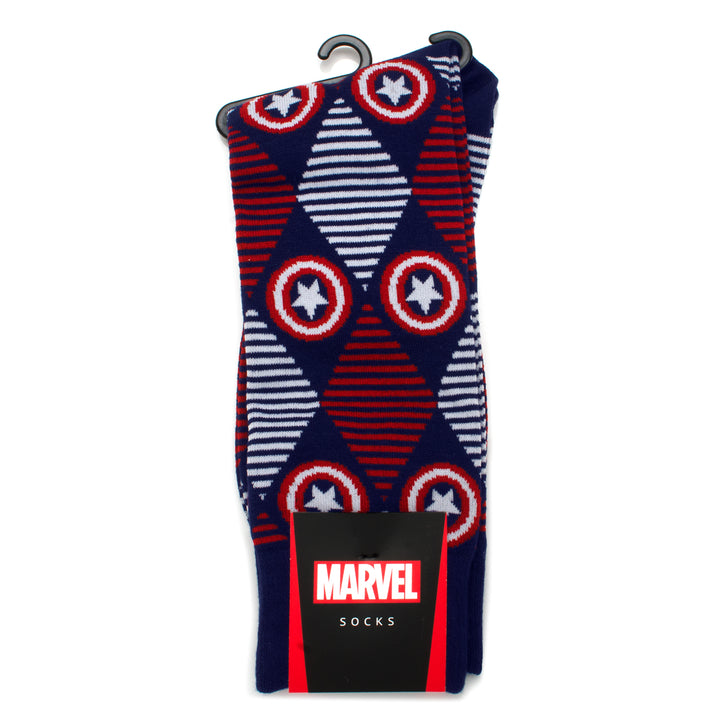 Captain America Navy Argyle Stripe Socks Image 3
