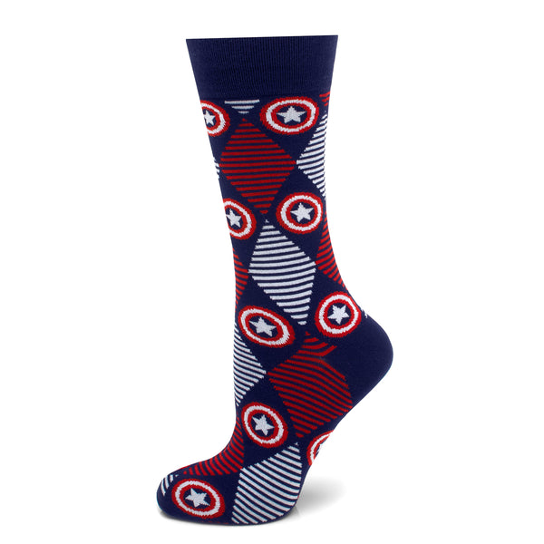 Captain America Navy Argyle Stripe Socks Image 1