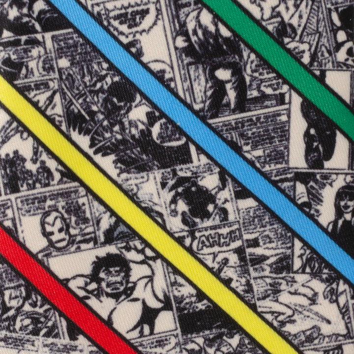 Marvel Comic Stripe Tan Men's Tie Image 4