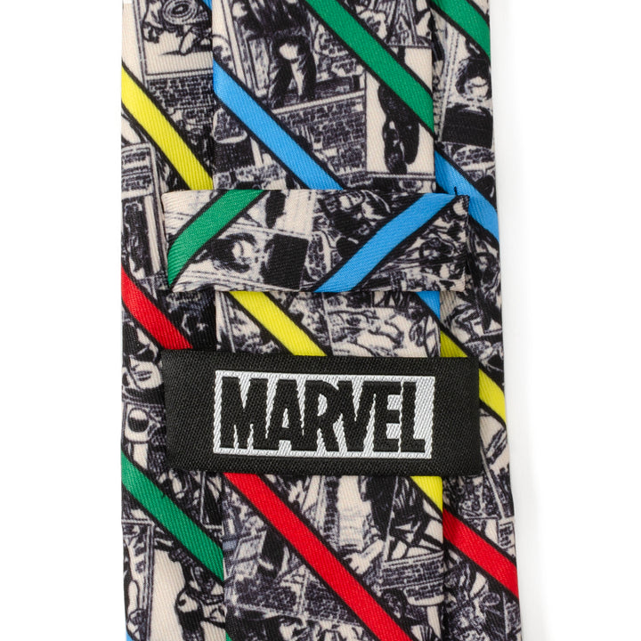 Marvel Comic Stripe Tan Men's Tie Image 5