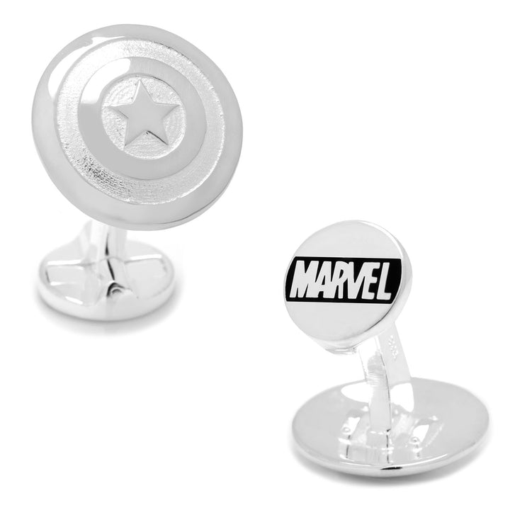 Sterling Silver 3D Captain America Shield Cufflinks Image 1