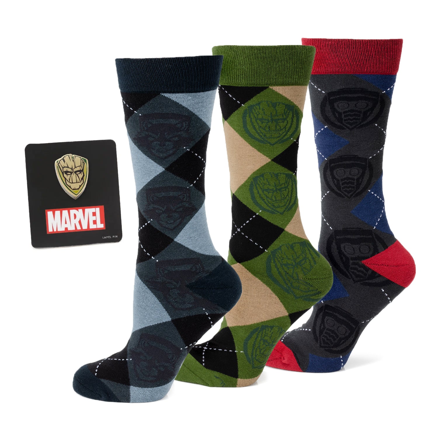 Marvel Guardians of the Galaxy Argyle 3 Sock Pack Gift Set Image 1