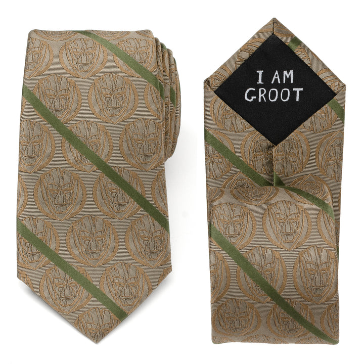 Groot Tan Striped Men's Tie Image 3