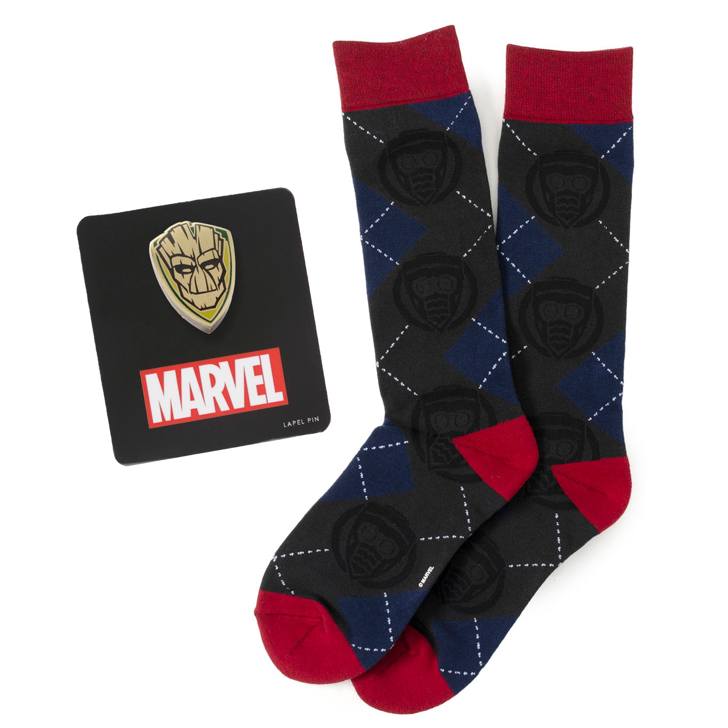 Marvel Guardians of the Galaxy Groot Star-Lord Charcoal Argyle Gift Set Image 1