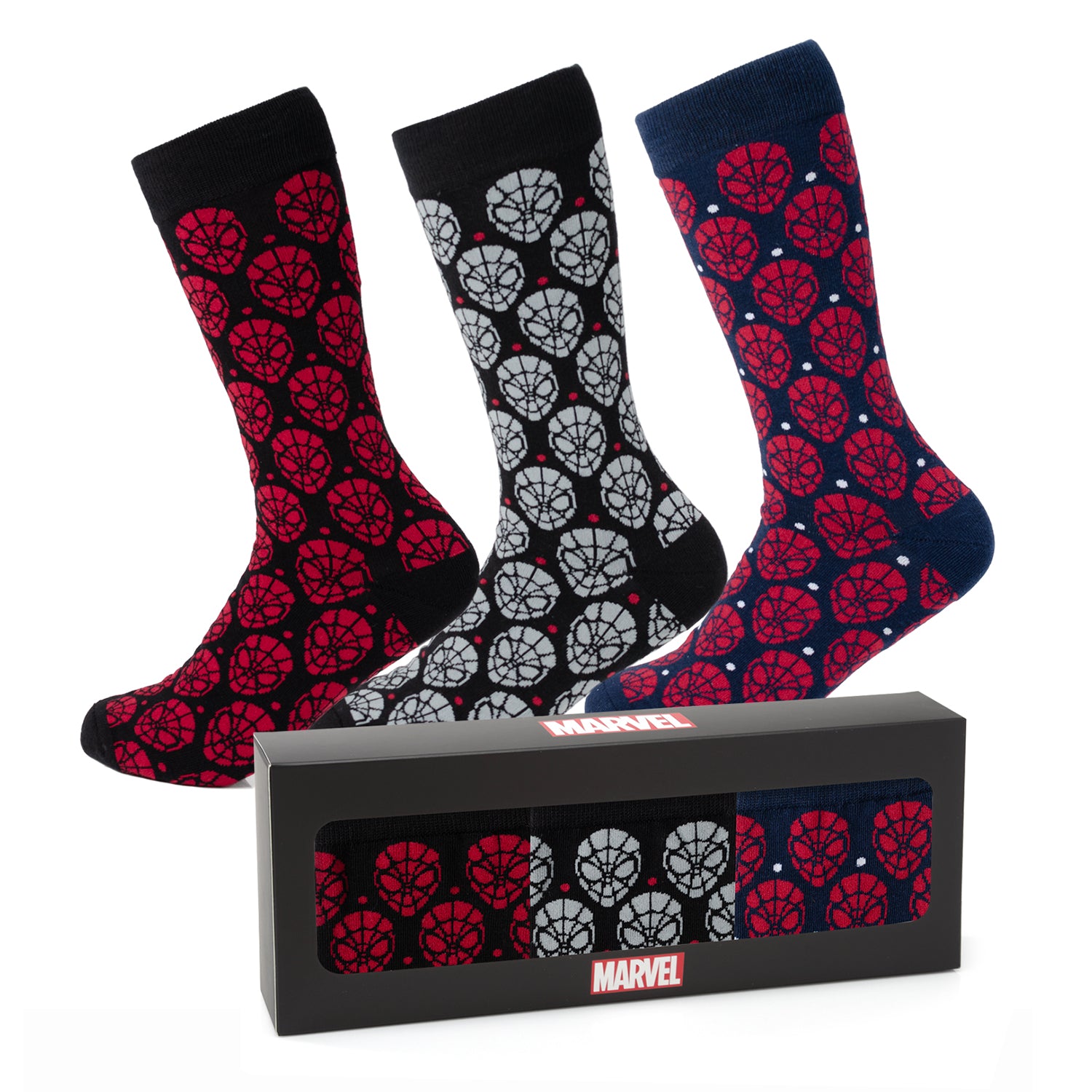 Marvel Spider-Man Dot 3 Pack Socks and Lapel Pin Gift Set Image 2