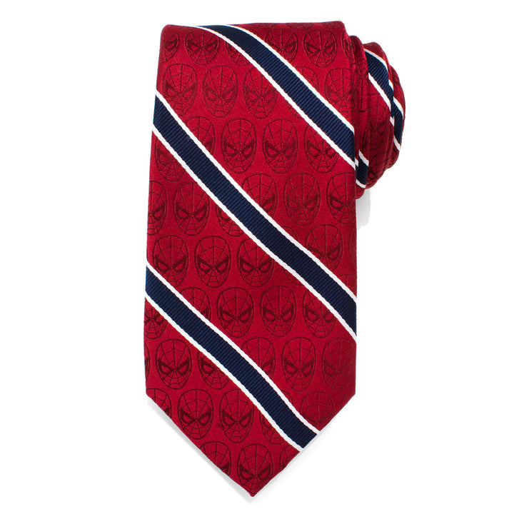 Spider-Man Red and Navy Stripe Men's Tie Image 3