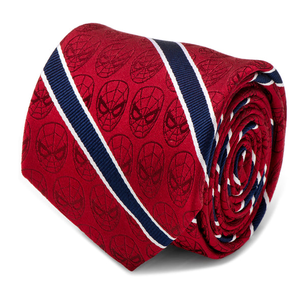 Spider-Man Red and Navy Stripe Men's Tie Image 1