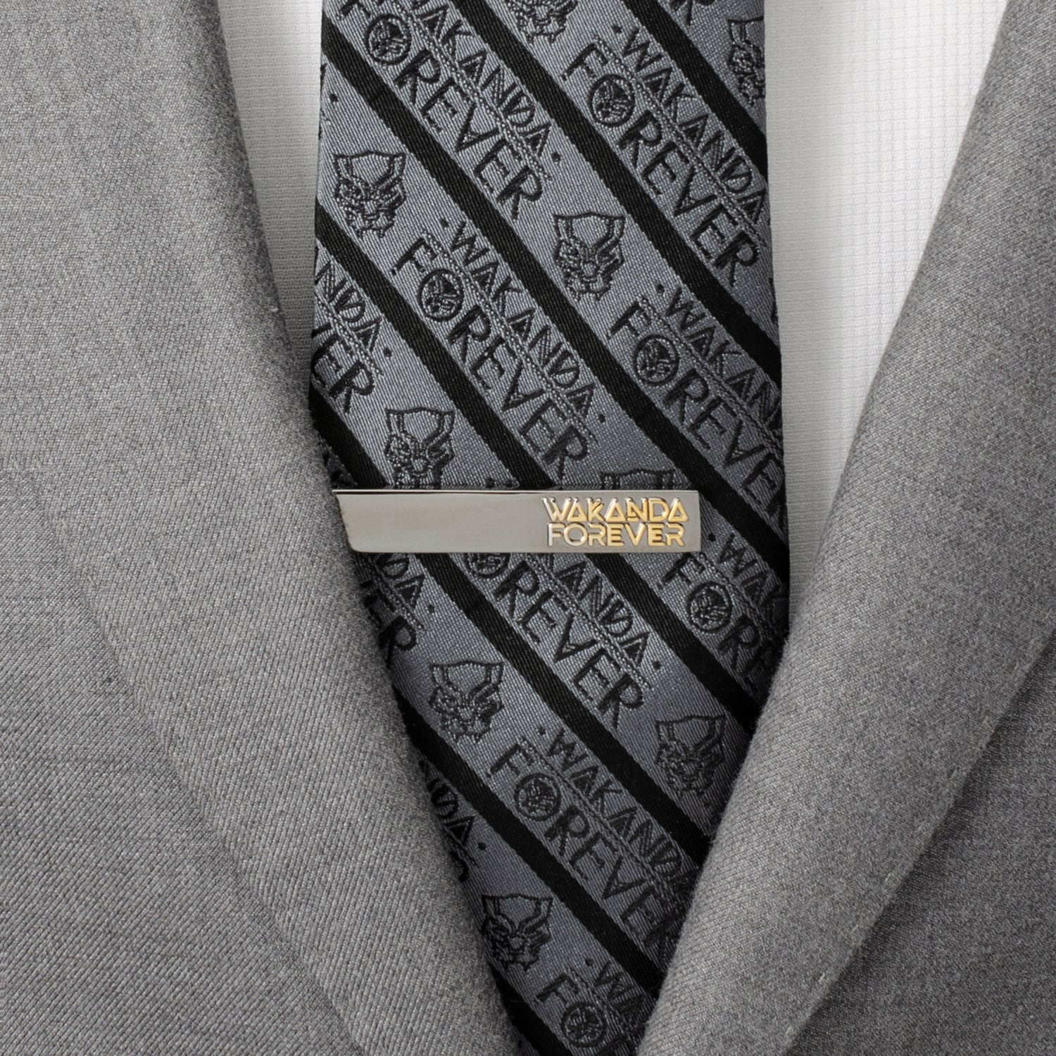 Wakanda Forever Gunmetal Gold Tie Clip Image 2