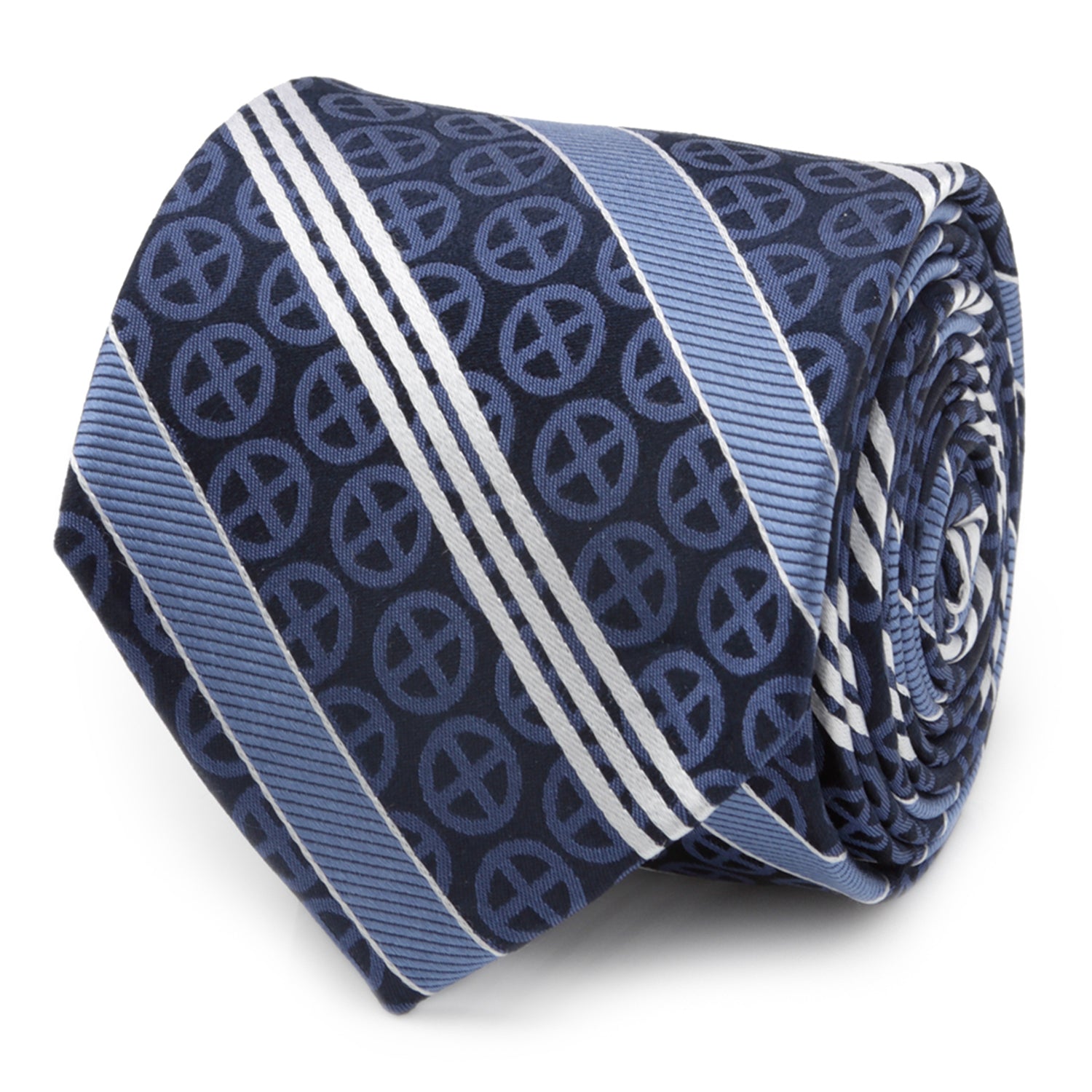 X-Men Symbol Navy Stripe Men's Tie Image 1