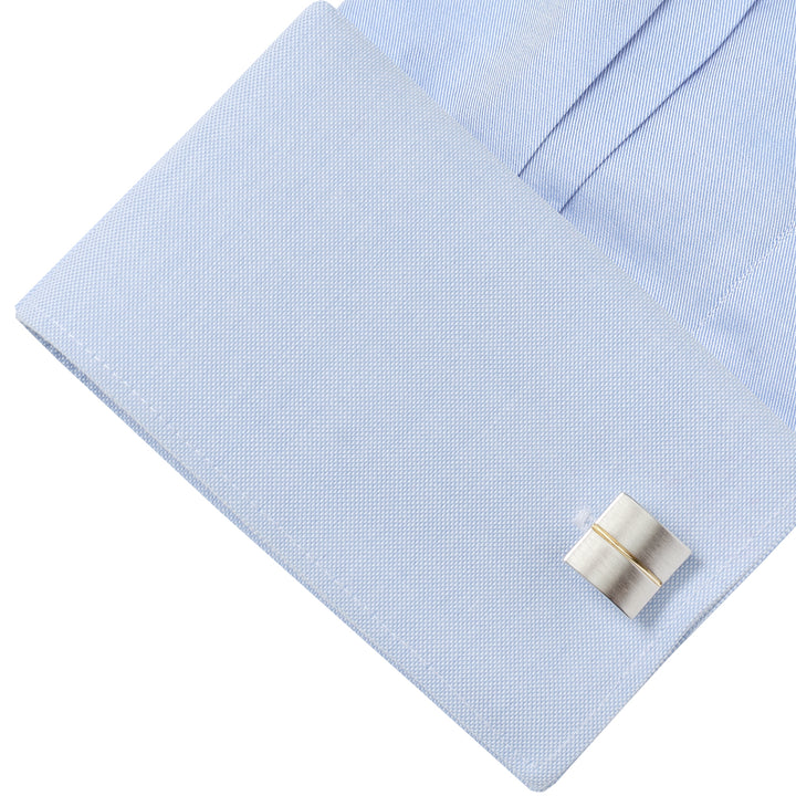 Divided Two Tone Square Cufflinks Image 3