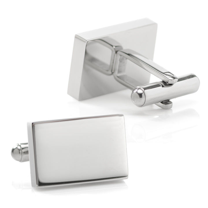 Stainless Steel Rectangle Infinity Engravable Cufflinks Image 3