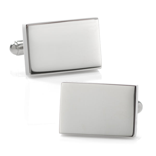 Stainless Steel Rectangle Infinity Engravable Cufflinks Image 1