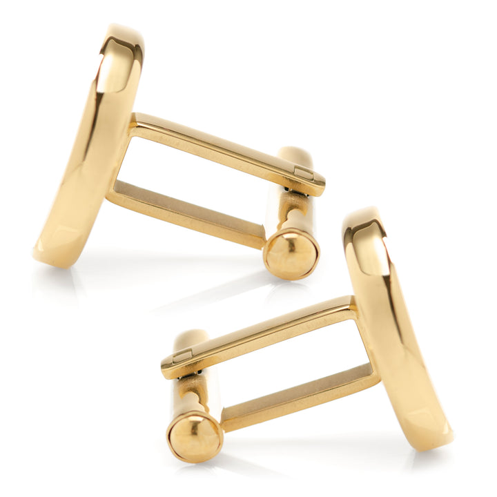 Stainless Steel Round Infinity Gold Engravable Cufflinks Image 4