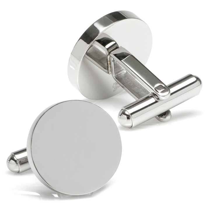 Stainless Steel Round Infinity Engravable Cufflinks Image 3