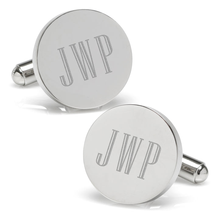 Stainless Steel Round Infinity Engravable Cufflinks Image 4