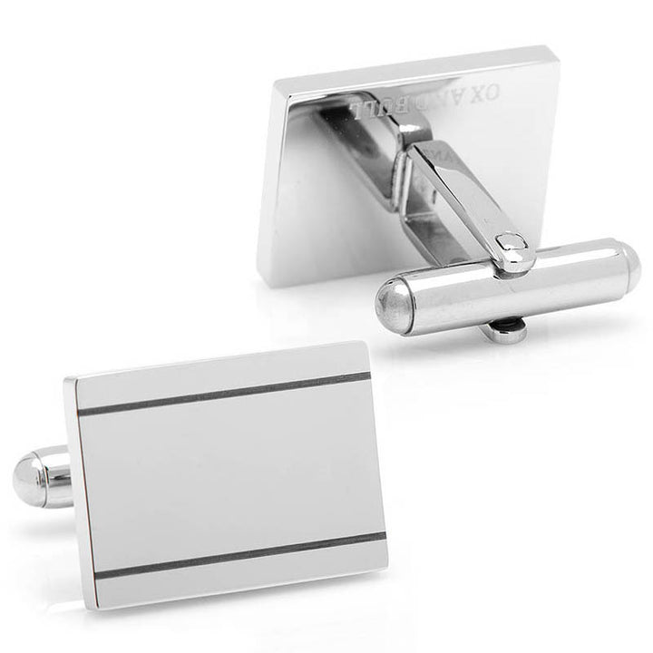 Stainless Steel Engravable Etched Frame Cufflinks Image 3