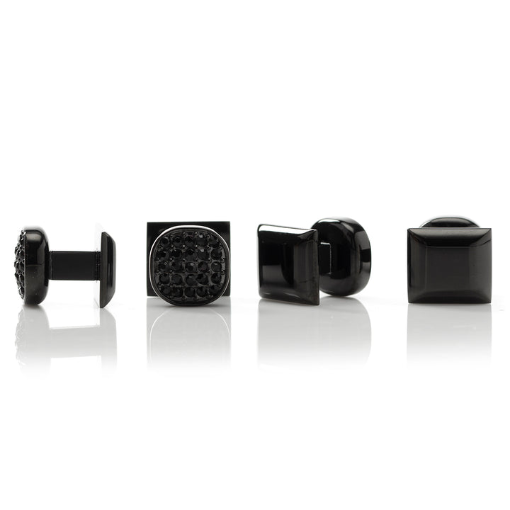 Stainless Steel Black Plated Black Pave Crystal Studs Image 3