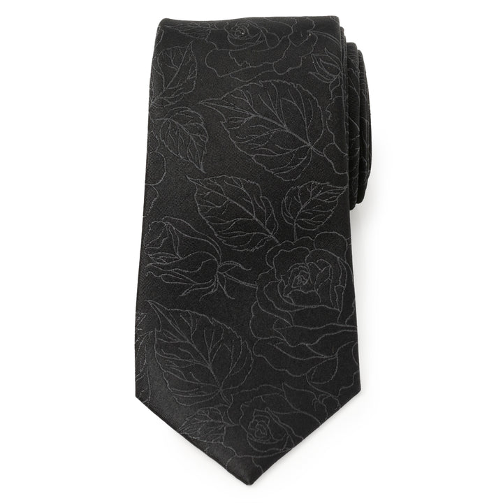 Black Floral Men's Tie Image 3
