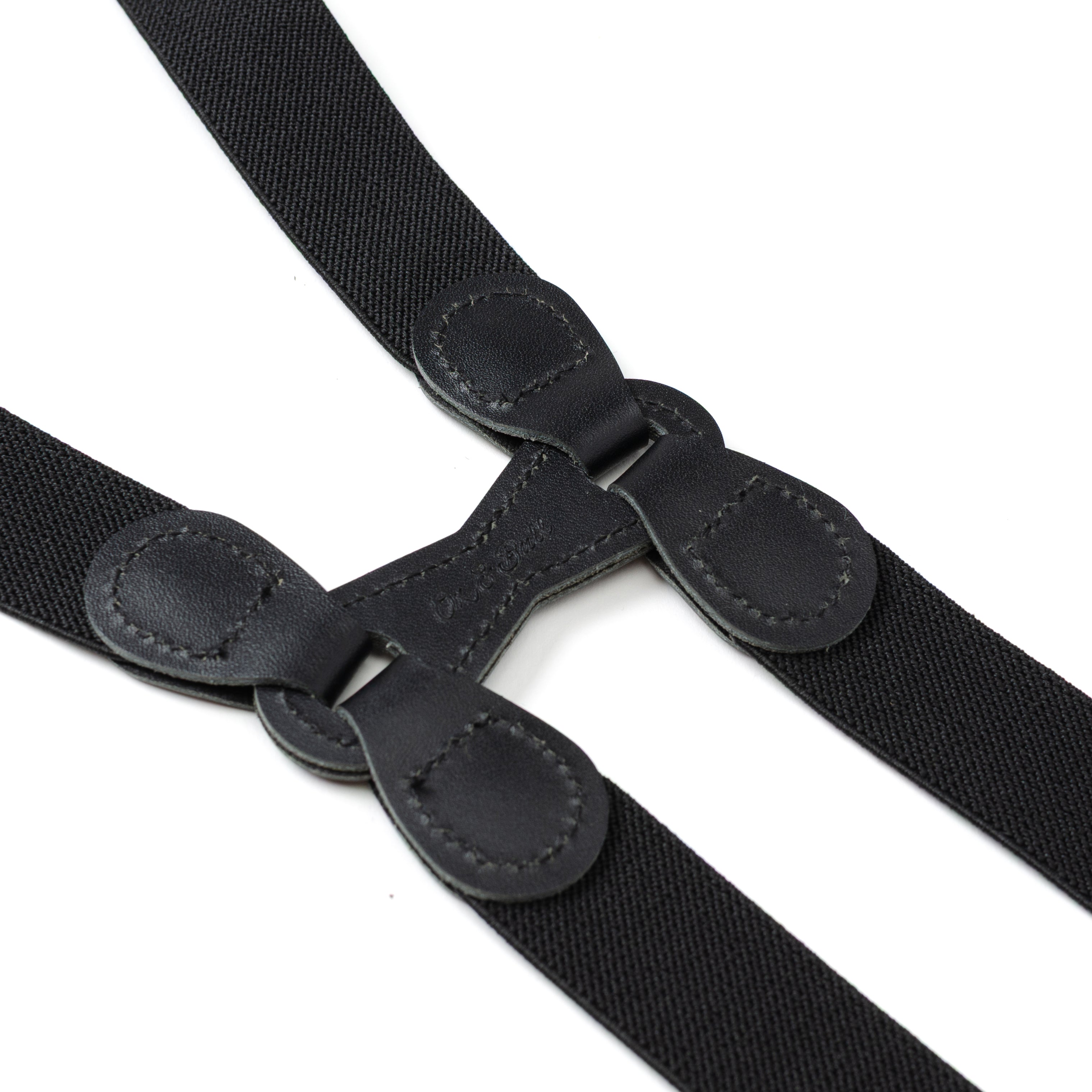 Black Leather/Silver Clip X Back Suspenders Image 4