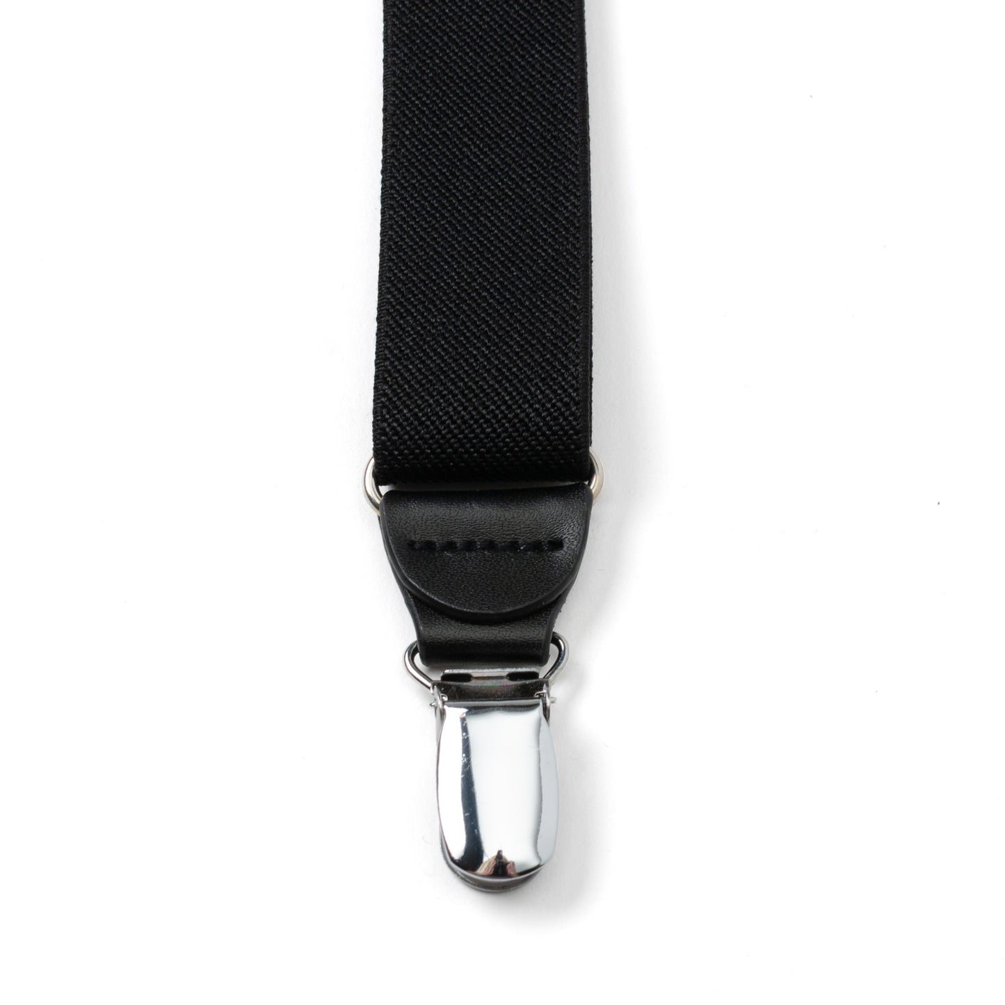 Black Leather/Silver Clip X Back Suspenders Image 7