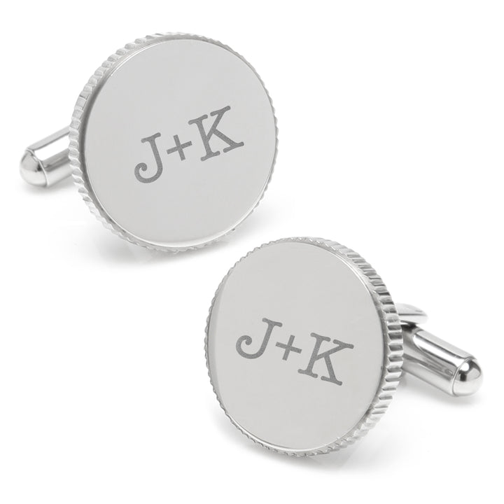Stainless Steel Coin Edge Engravable Cufflinks Image 2