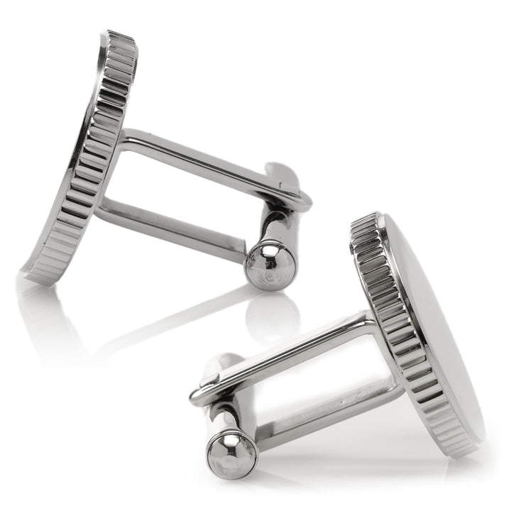 Stainless Steel Coin Edge Engravable Cufflinks Image 5