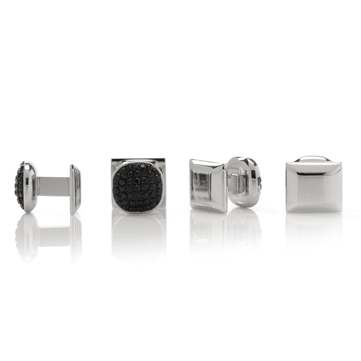 Stainless Steel with Black Pave Crystal Studs Image 3