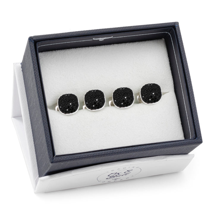 Stainless Steel with Black Pave Crystal Studs Image 4