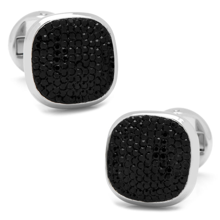 Stainless Steel Black Pave Crystal Cufflinks Image 1