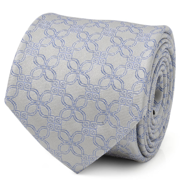 Gray Blue Art Deco Men's Tie Image 1