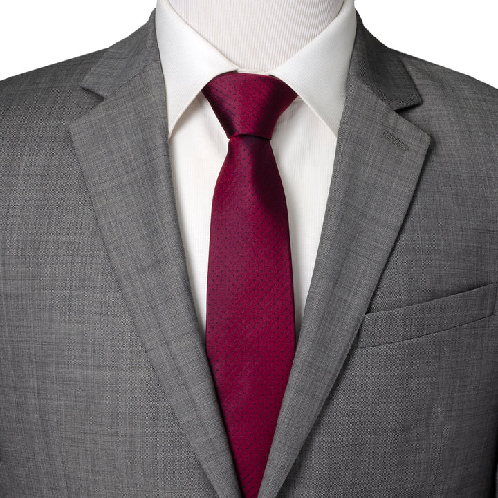 Red Pin Dot Men's Tie Image 2