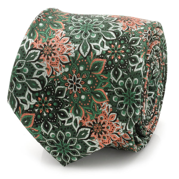 Kaleido Floral Coral Accented Men's Tie Image 1