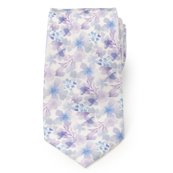 Watercolor Lavender Mix Print Silk Men's Tie Image 3