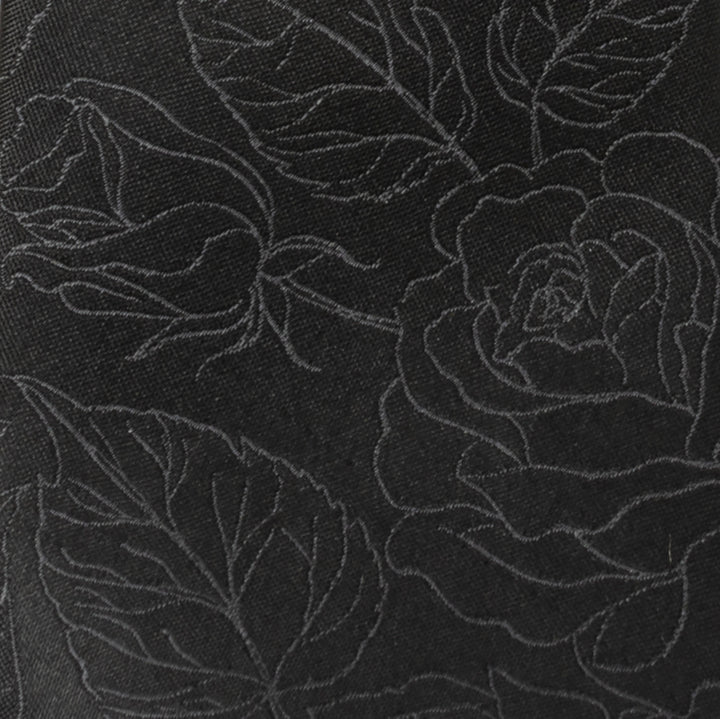 Black Floral Tie and Pocket Square Gift Set Image 3