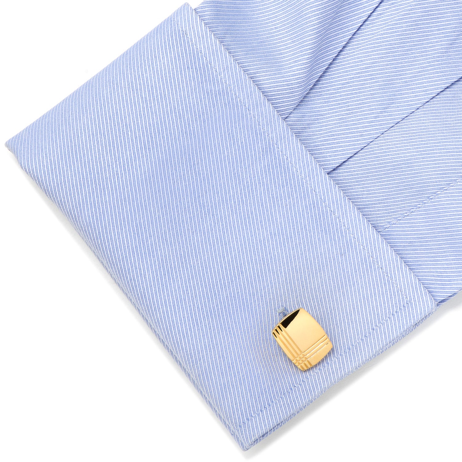 Sterling Silver Gold Tartan Plaid Cufflinks Image 3