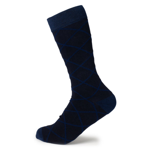 Grid Navy Men's Socks Image 1