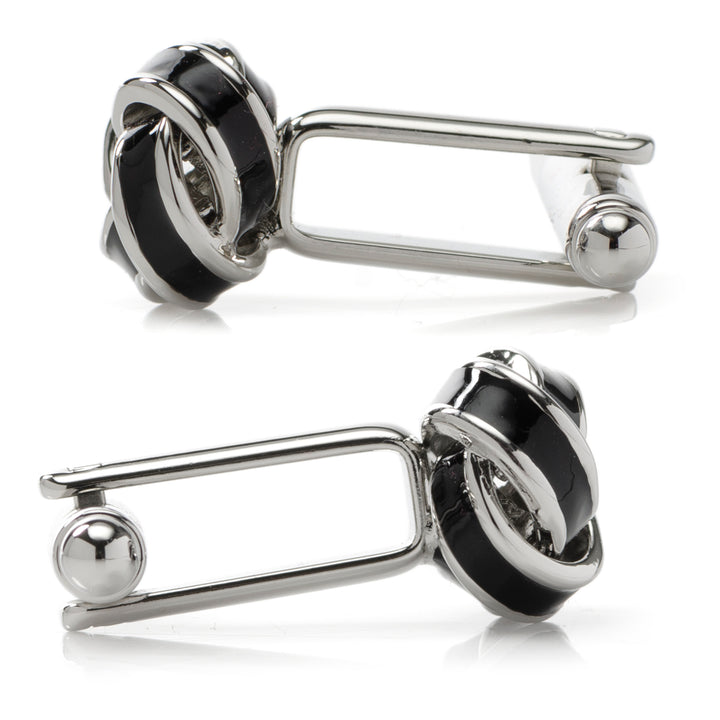 Black and Silver Knot Cufflinks Image 6