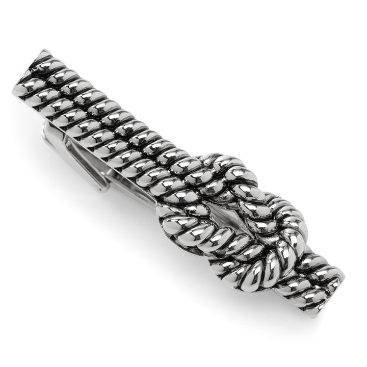 Silver Knot Rope Tie Clip Image 4