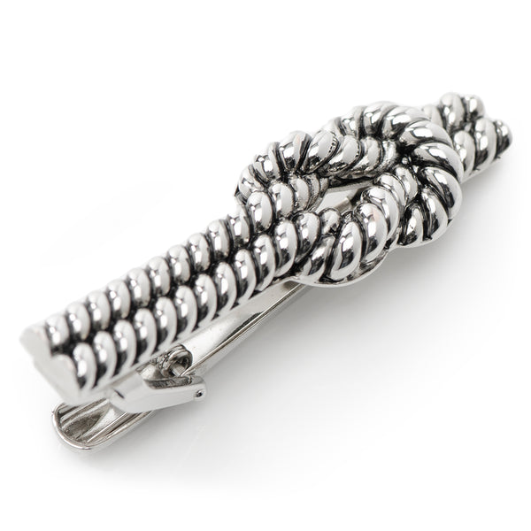 Silver Knot Rope Tie Clip Image 1