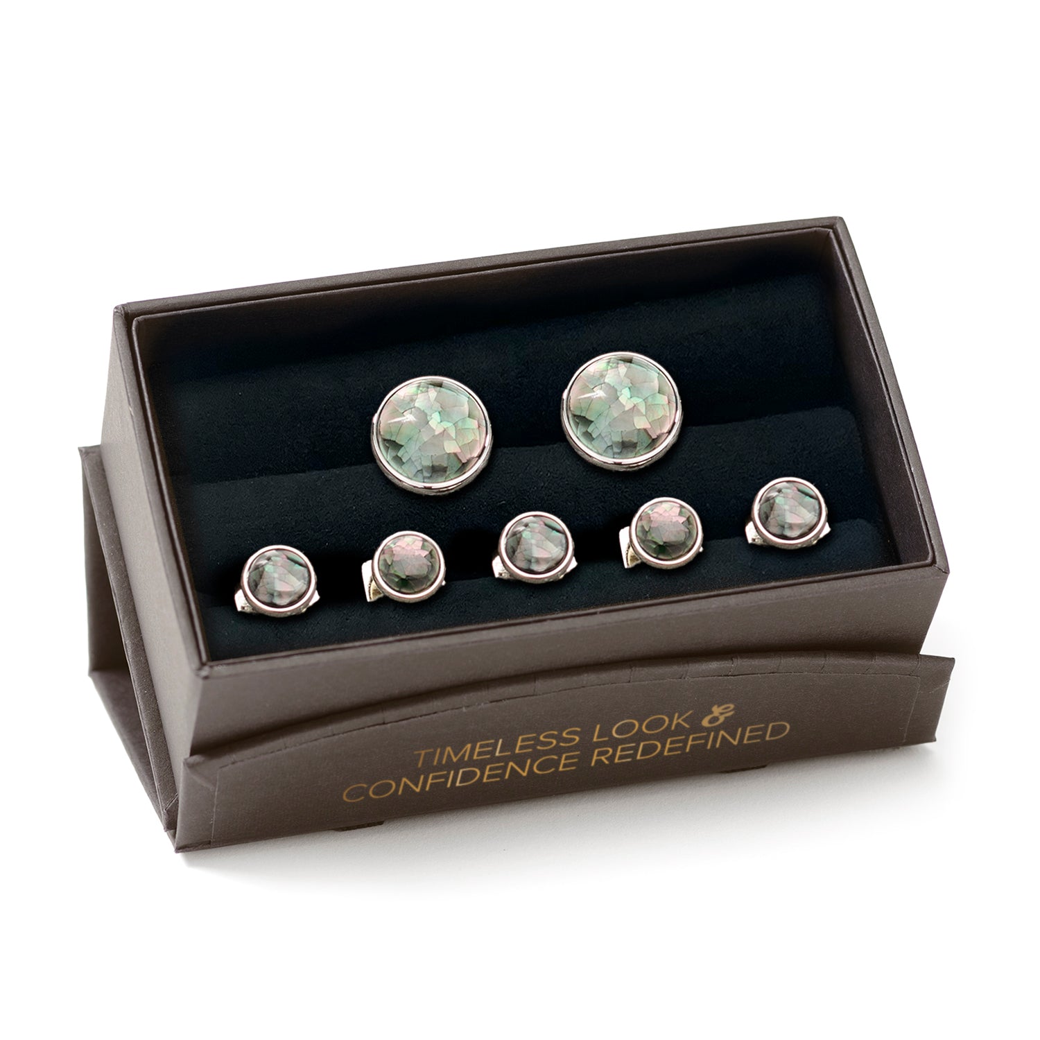 Mosaic Smoke Mother of Pearl 5-Stud Set Image 7